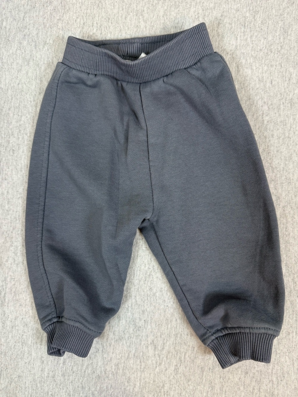 ZARA Baby Ribbed Trim French Terry Joggers Charcoal Gray - 6–9M